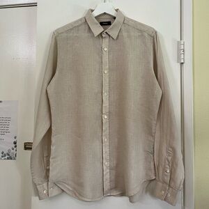 100% Linen Theory Women’s Beige Button-Down Shirt